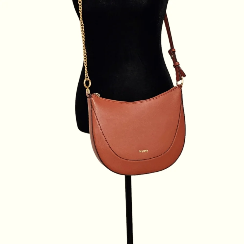 ORYANY Greta Logo Shoulder Bag in Orange - Picture 1 of 12